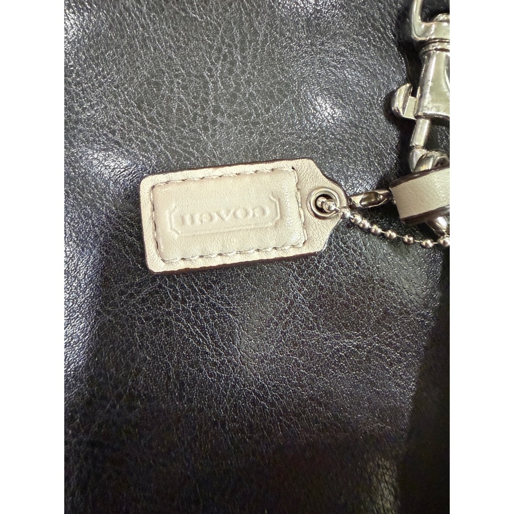 Coach‎ Signature Monogram Wristlet Grey Peach Canvas Leather Gold Hardware - Picture 3 of 6